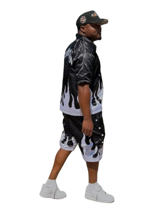 BLACK ZIP UP FLAME SET