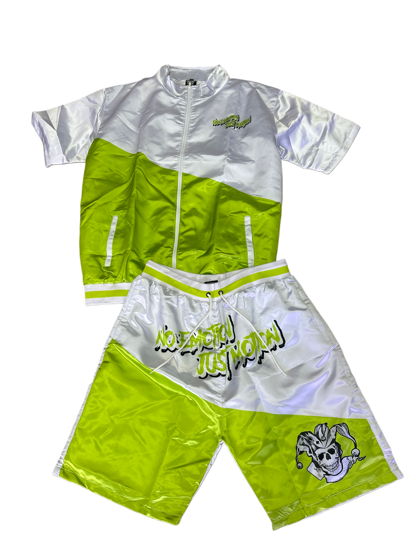 GREEN AND WHITE WIND BREAKER SET