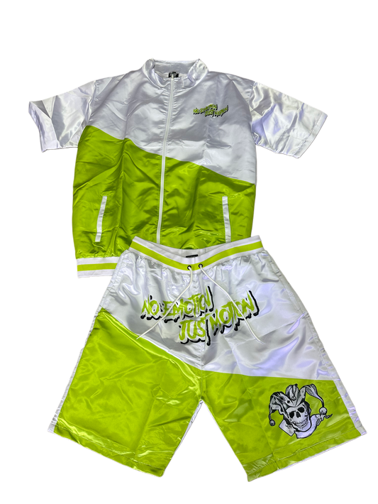 GREEN AND WHITE WIND BREAKER SET