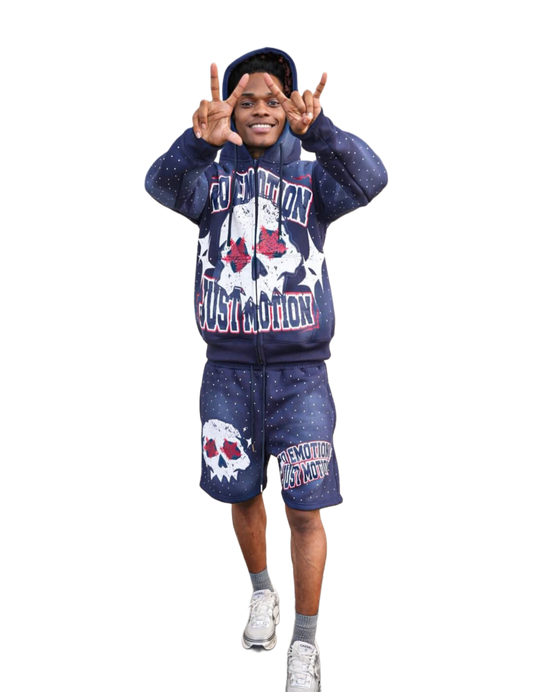 NAVY GALAXY SHORT SET