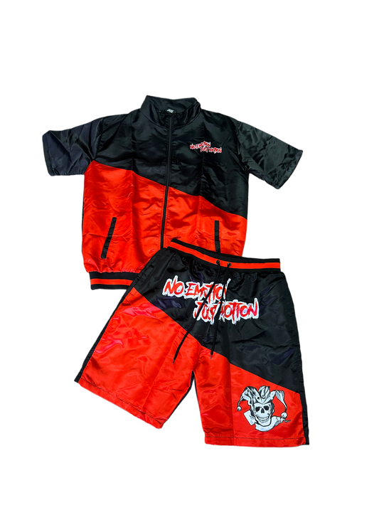 BLACK AND RED WIND BREAKER SET