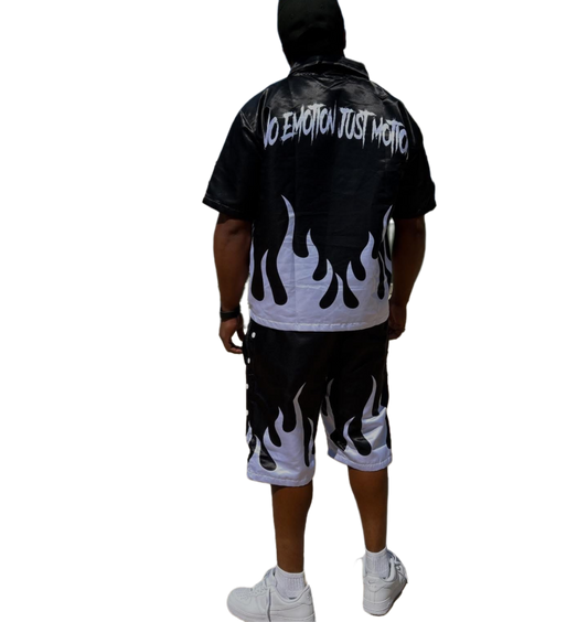 BLACK ZIP UP FLAME SET