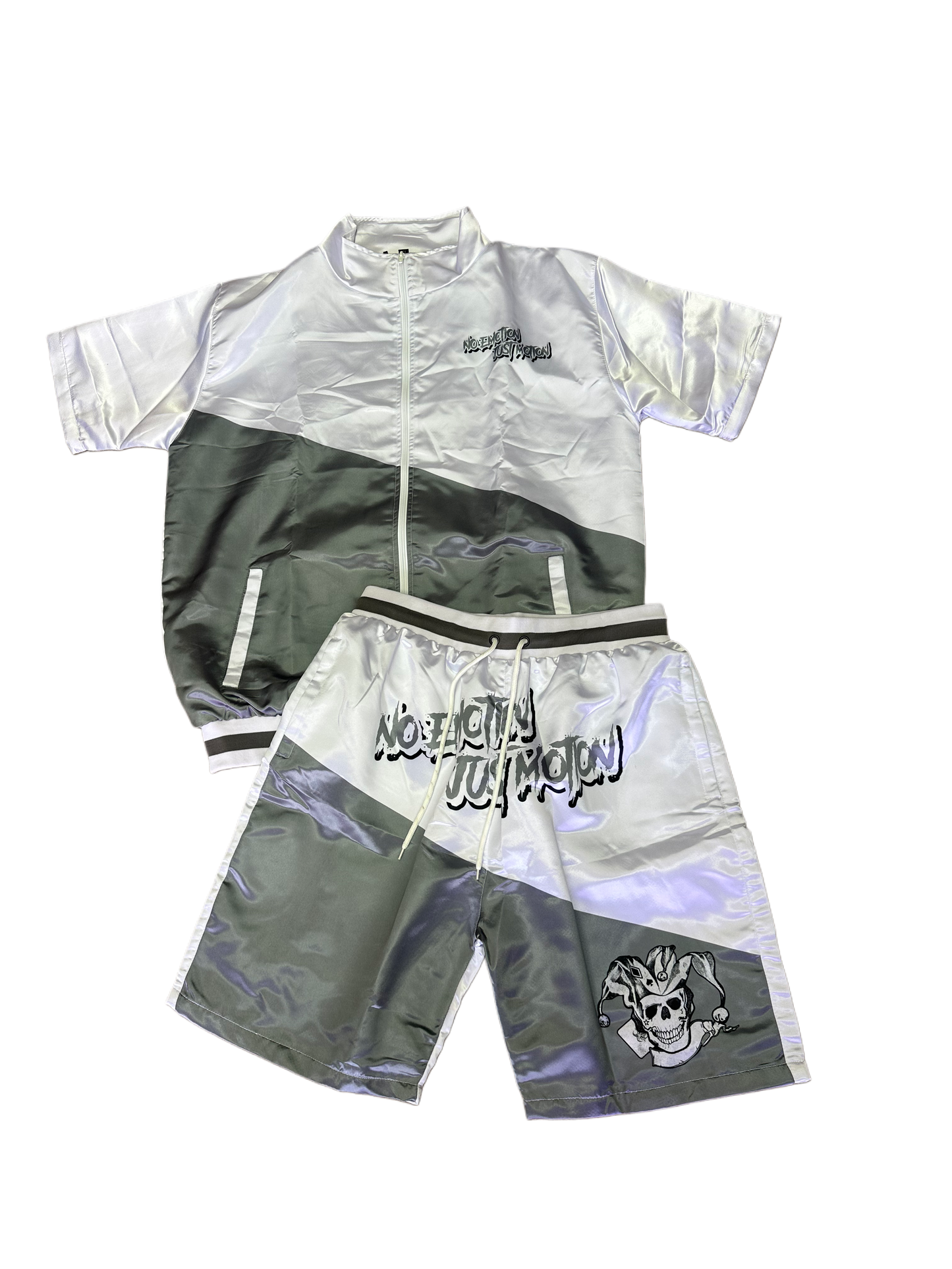 GREY AND WHITE WIND BREAKER SET