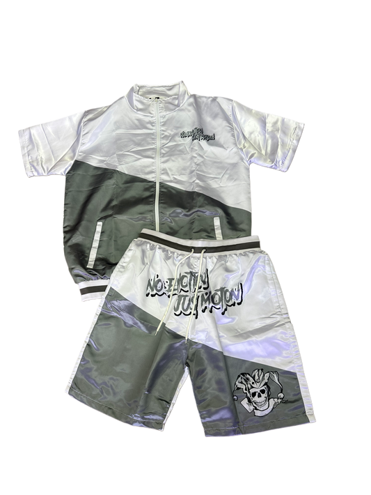 GREY AND WHITE WIND BREAKER SET