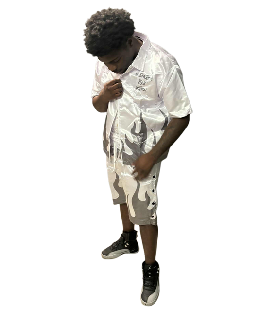 WHITE ZIP UP FLAME SET