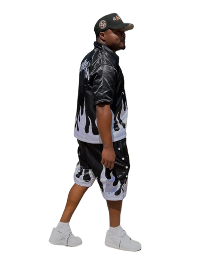 BLACK ZIP UP FLAME SET