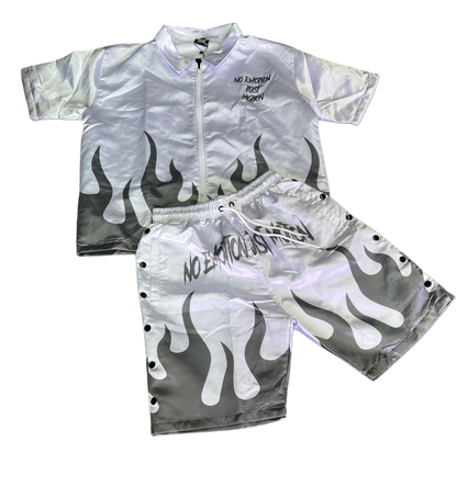 WHITE ZIP UP FLAME SET