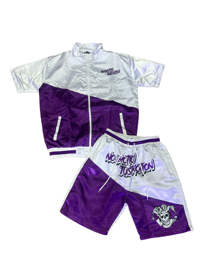 PURPLE AND WHITE WIND BREAKER SET