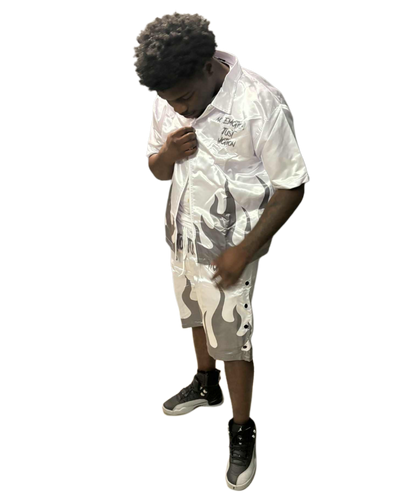 WHITE ZIP UP FLAME SET